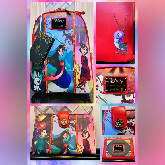 Loungefly Handbags - SALE Loungefly Disney Princess Mulan Outfits Exclusive BoxLunch Bundle Set